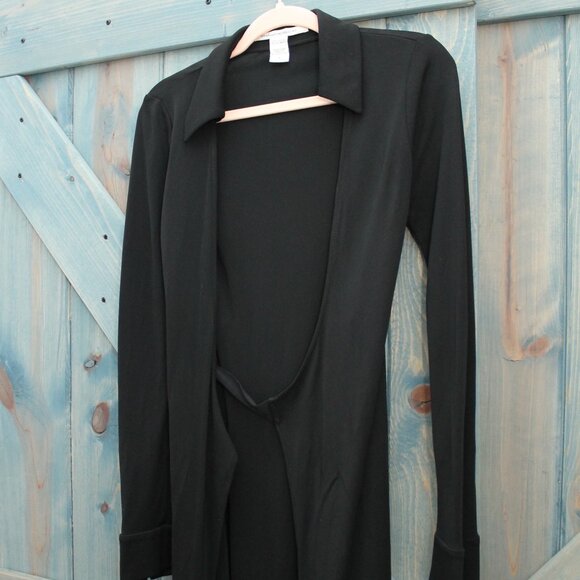 Diane Von Furstenberg Black Wrap Dress Classic Collared Size 6 Made in USA DVF - Picture 5 of 10